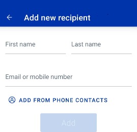 Add new recipient