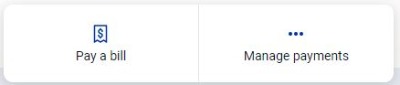 Bill Pay Manage Payments button